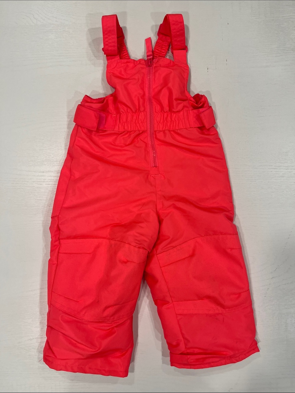 Cat & Jack Bright Coral Hot Pink Kids Snow Overalls